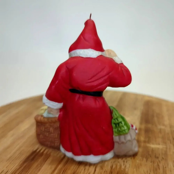 Vintage Santa Christmas Tree Ornament with Lantern and Little Girl - Picture 2 of 5